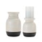 Melrose Rustic Ceramic Candle Holders - 8.25" - White and Black - Set of 2